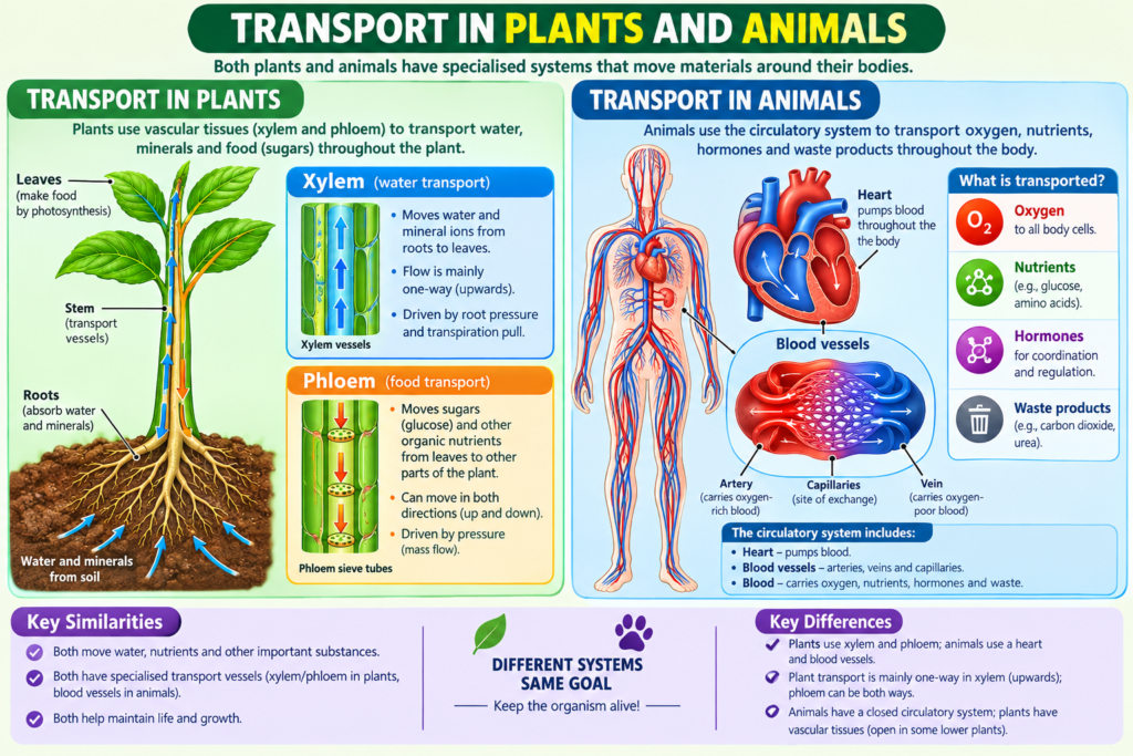 TRANSPORT IN PLANTS AND ANIMALS